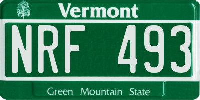 VT license plate NRF493