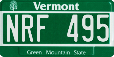 VT license plate NRF495
