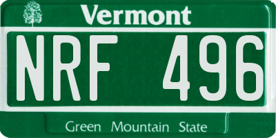 VT license plate NRF496