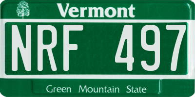 VT license plate NRF497