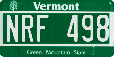 VT license plate NRF498