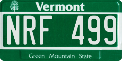 VT license plate NRF499