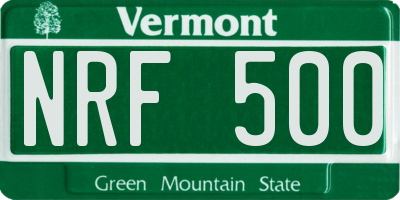 VT license plate NRF500