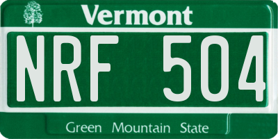 VT license plate NRF504