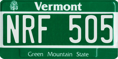 VT license plate NRF505