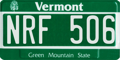 VT license plate NRF506