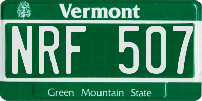 VT license plate NRF507