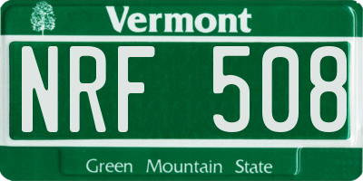 VT license plate NRF508
