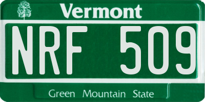 VT license plate NRF509