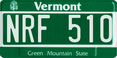 VT license plate NRF510