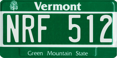 VT license plate NRF512
