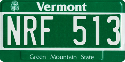 VT license plate NRF513