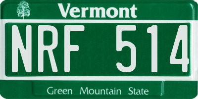 VT license plate NRF514