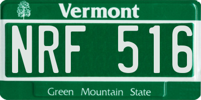 VT license plate NRF516