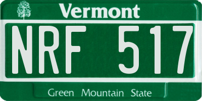 VT license plate NRF517