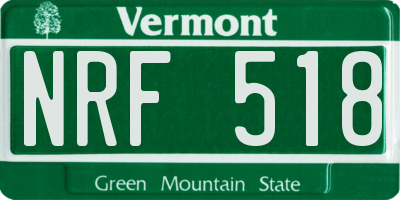 VT license plate NRF518