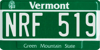 VT license plate NRF519