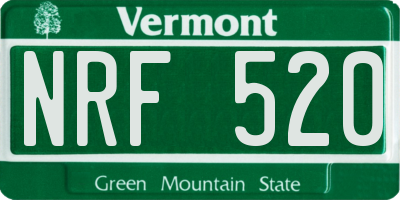 VT license plate NRF520