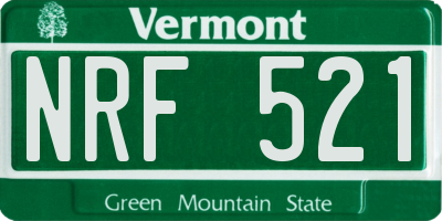 VT license plate NRF521