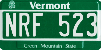 VT license plate NRF523