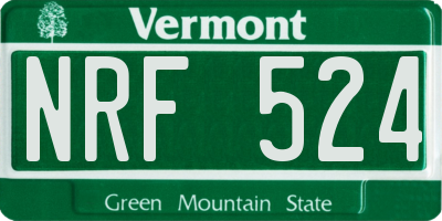 VT license plate NRF524