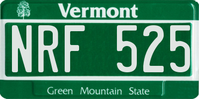 VT license plate NRF525