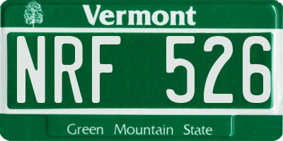 VT license plate NRF526
