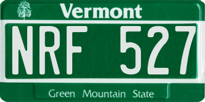 VT license plate NRF527
