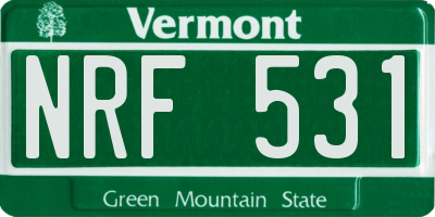 VT license plate NRF531