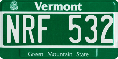 VT license plate NRF532