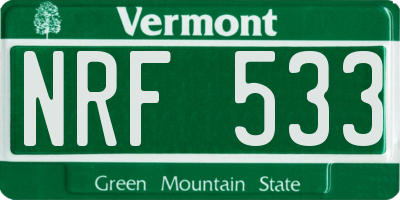 VT license plate NRF533