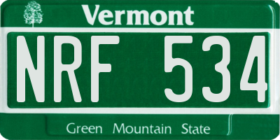 VT license plate NRF534