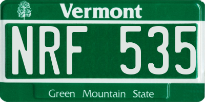 VT license plate NRF535