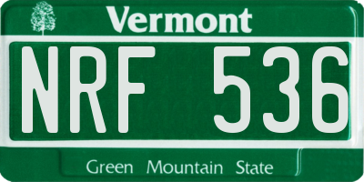 VT license plate NRF536