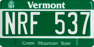 VT license plate NRF537