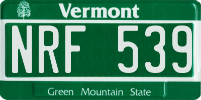 VT license plate NRF539