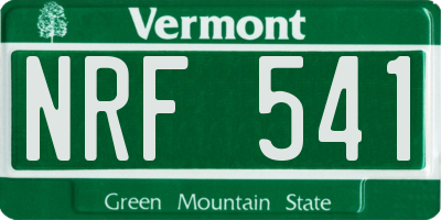 VT license plate NRF541