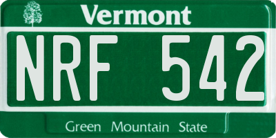 VT license plate NRF542