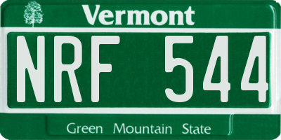 VT license plate NRF544