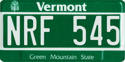 VT license plate NRF545