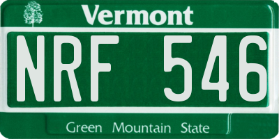 VT license plate NRF546