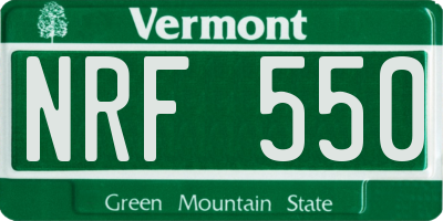 VT license plate NRF550