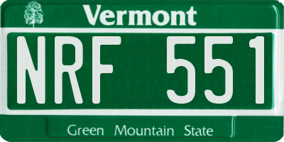 VT license plate NRF551