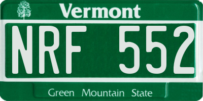 VT license plate NRF552