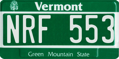 VT license plate NRF553