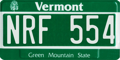 VT license plate NRF554