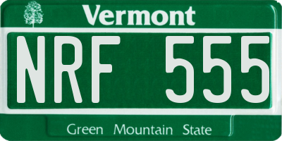 VT license plate NRF555