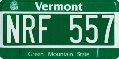 VT license plate NRF557