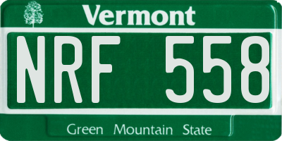 VT license plate NRF558