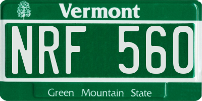 VT license plate NRF560
